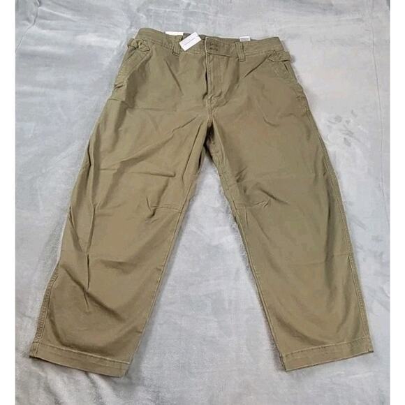 NWT women's barrel jeans high rise Banana Republic ankle pant sz 14 petite olive - Picture 1 of 10